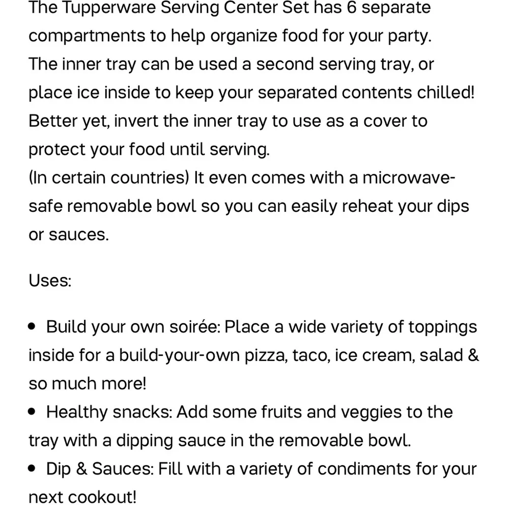 Tupperware Serving Center - Picture 4 of 5